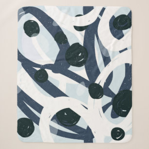 Abstrakte blaue und marinefarbene Pinselstrich-Mal Sherpadecke