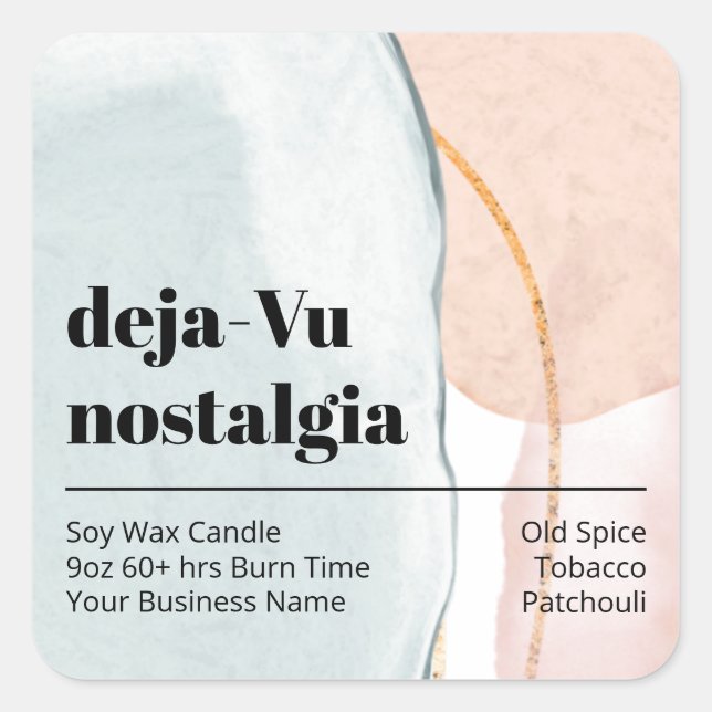 Abstrakte, blaue und rosafarbene Kerzen Quadratischer Aufkleber (Vorderseite)