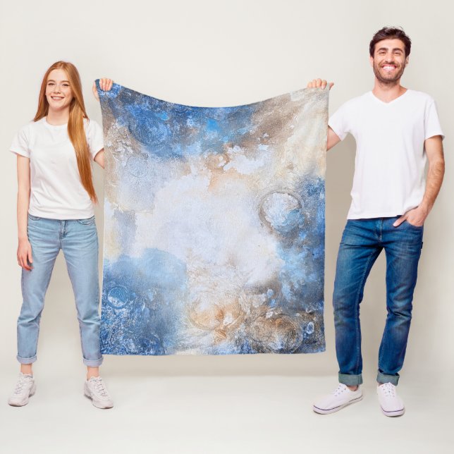 Abstrakte blaue und sandtexturierte Wolken Fleecedecke (Beispiel)