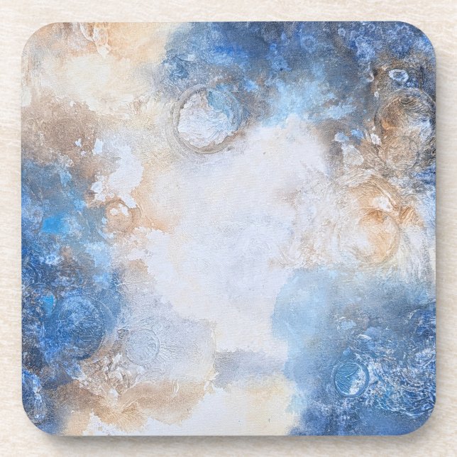 Abstrakte blaue und sandtexturierte Wolken Getränkeuntersetzer (Vorderseite)