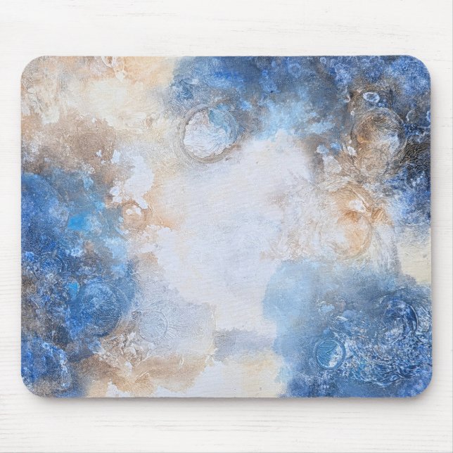 Abstrakte blaue und sandtexturierte Wolken Mousepad (Vorne)
