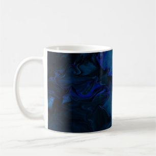 Abstrakte blaue und schwarze Malerei Kaffeetasse