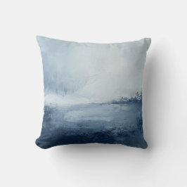 Abstrakte blaue und weiße Küste Kissen