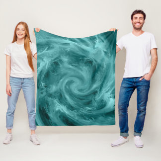 Abstrakte blaue Wasserwirbel-Malerei Fleecedecke