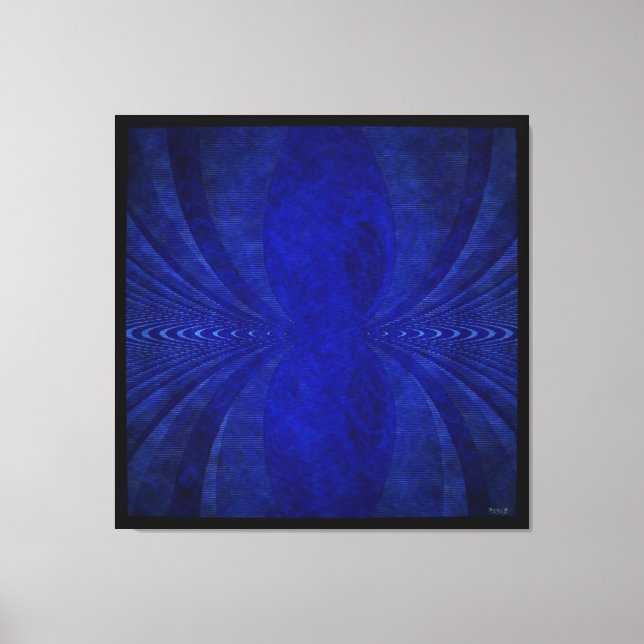 Abstrakte blaue Welle Leinwanddruck (Vorderseite)