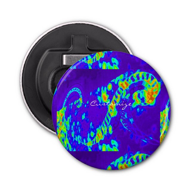 abstrakte blaue Wellen Thunder_Cove Flaschenöffner (Vorderseite)