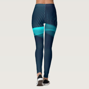 Abstrakte blaugrüne Strömungsdynamik Leggings