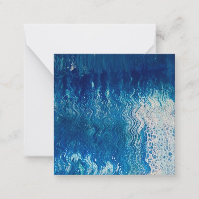 Abstrakte Blue Flat Note Card Mitteilungskarte (Vorderseite)