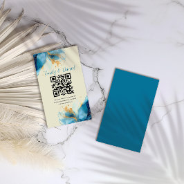 Abstrakte Blue & Gold Watercolor Hochzeit Begleitkarte