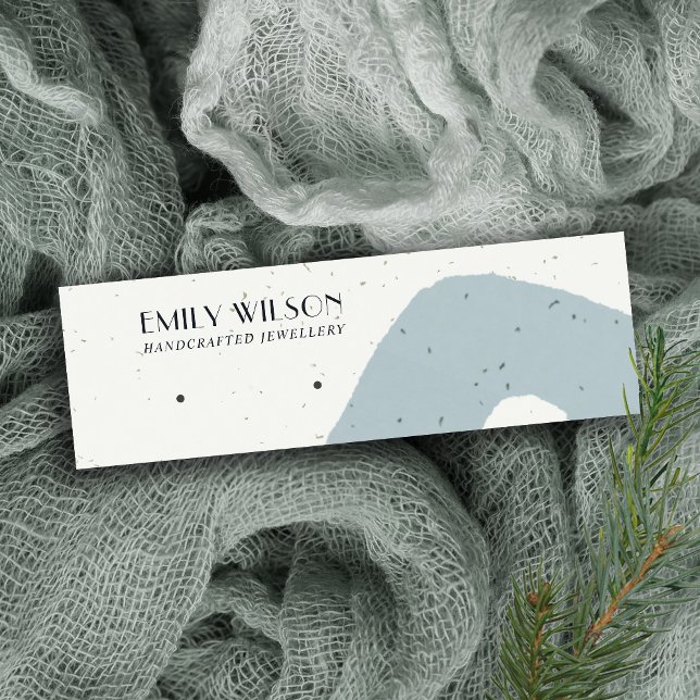 ABSTRAKTE BLUE GRAY KERAMIK STUD EARRING DISPLAY MINI VISITENKARTE (Von Creator hochgeladen)