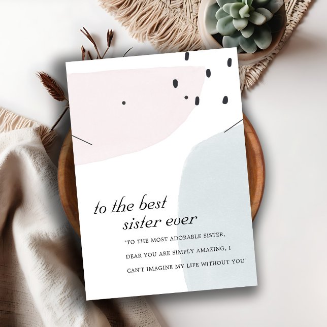 ABSTRAKTE BLUE SISTER GIFT SCHALTFLÄCHE EARRING CA PLATZKARTE (Von Creator hochgeladen)