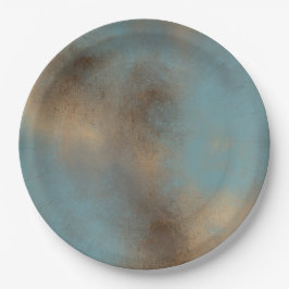 Abstrakte Blues Creams Painted Art Pappteller