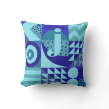 Abstrakte Blues Grüntöne geometrische Formen monog