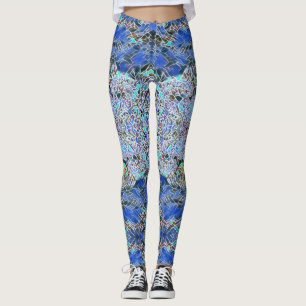 Abstrakte Blues-Lavendel Leggings