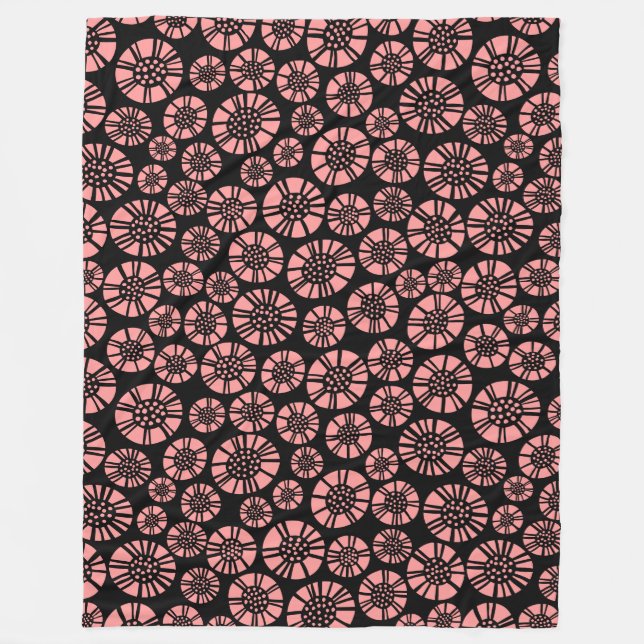 Abstrakte Blume 031023 - Weichrosa Fleecedecke (Vorderseite)