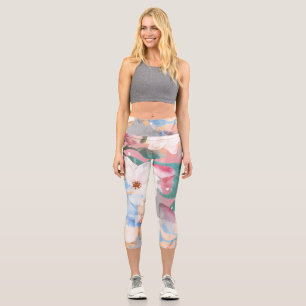 ABSTRAKTE BLUME 1 CAPRI LEGGINGS