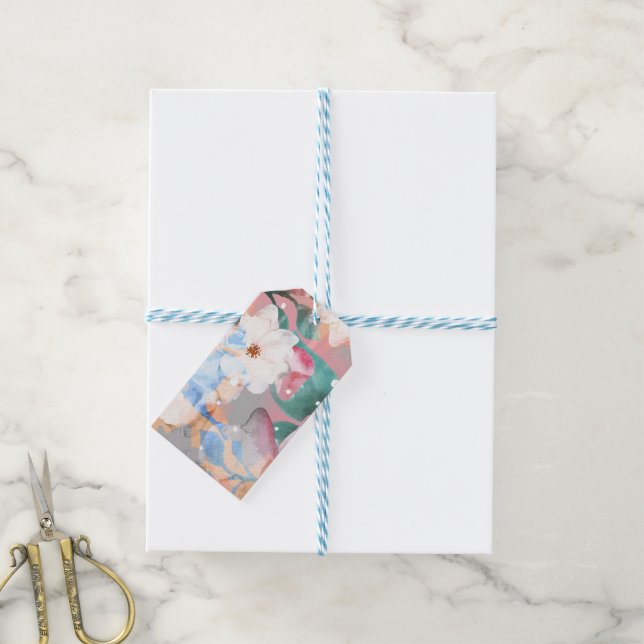 ABSTRAKTE BLUME 1 GESCHENKANHÄNGER (Mit Garn)