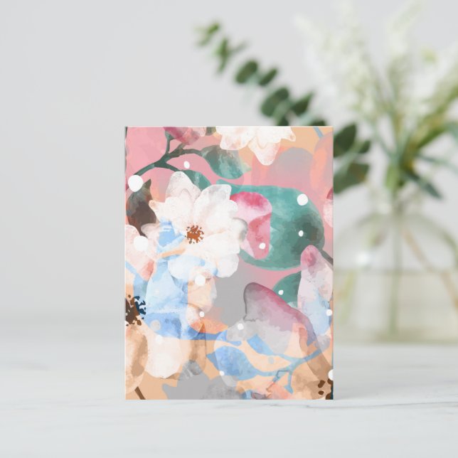 ABSTRAKTE BLUME 1 POSTKARTE (Stehend Vorderseite)