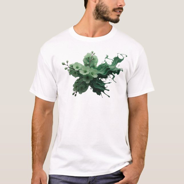 ABSTRAKTE BLUME 34 Trendige Modeprint T-Shirt (Vorderseite)