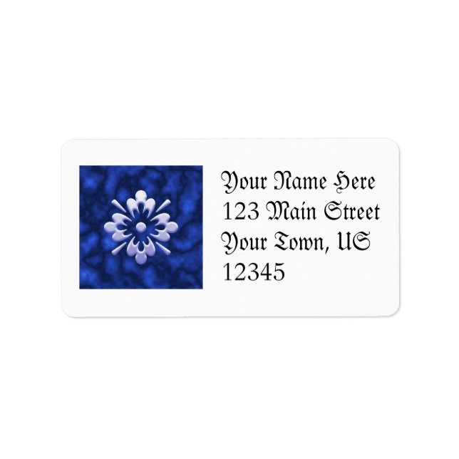Abstrakte Blume Adressaufkleber (Vorne)