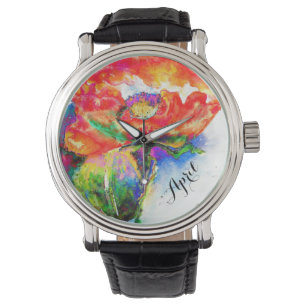 Abstrakte Blume Armbanduhr