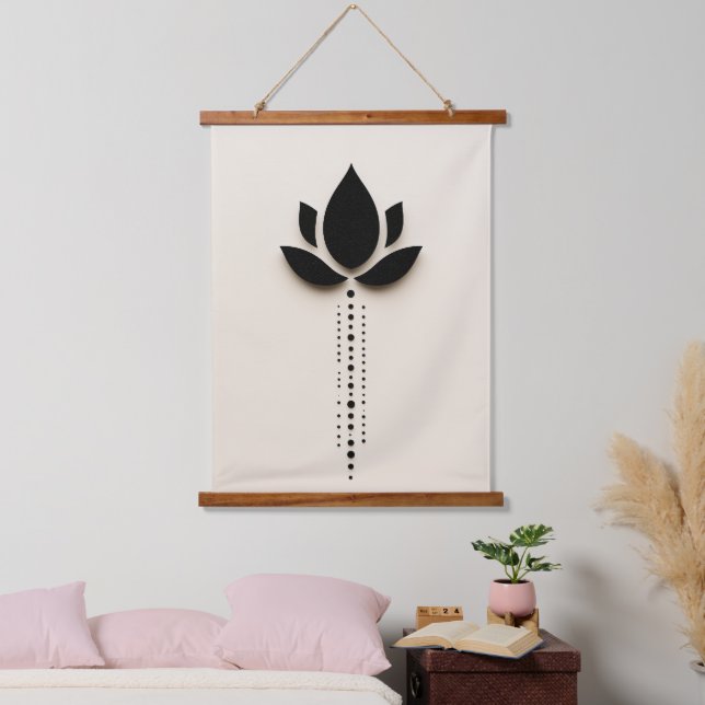 Abstrakte Blume Art Wandteppich Mit Holzrahmen (Schlafzimmer)