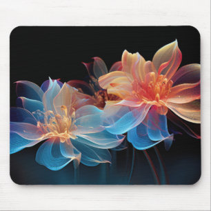 Abstrakte Blume auf schwarzem Hintergrund Mousepad