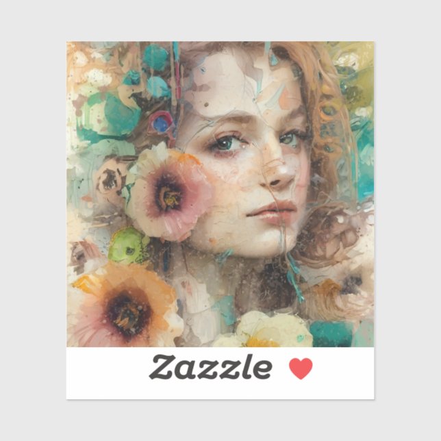 Abstrakte Blume Aufkleber (Blatt)