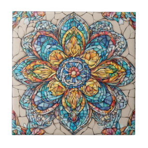 Abstrakte Blume aus Hartglas Fliese