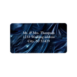 Abstrakte Blume aus Simmery Blue Silk Adressaufkleber