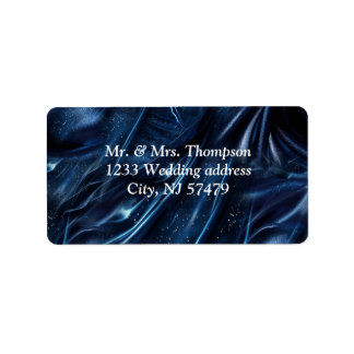 Abstrakte Blume aus Simmery Blue Silk Adressaufkleber