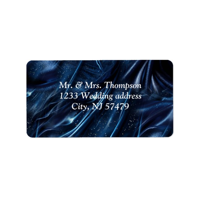 Abstrakte Blume aus Simmery Blue Silk Adressaufkleber (Vorne)