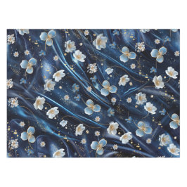 Abstrakte Blume aus Simmery Blue Silk Tischdecke
