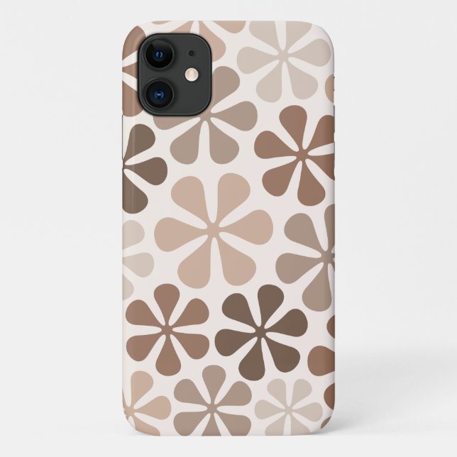 Abstrakte Blume (B) Braune Taupe Case-Mate iPhone Hülle (Rückseite)