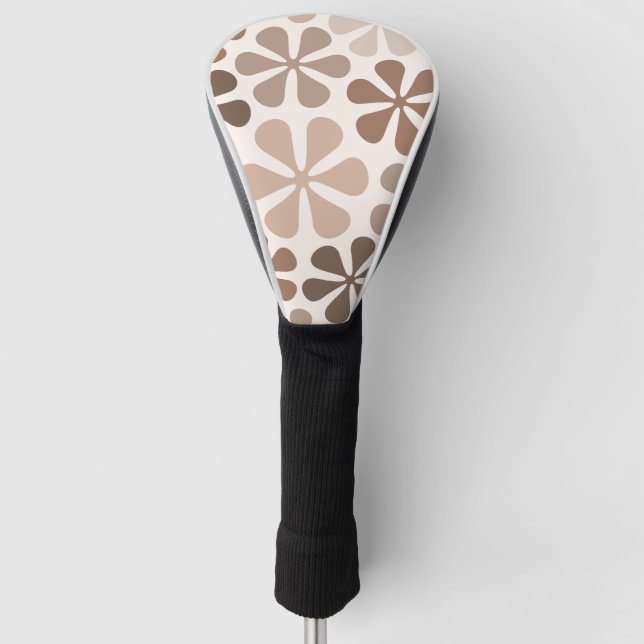 Abstrakte Blume (B) Braune Taupe Golf Headcover (Vorderseite)