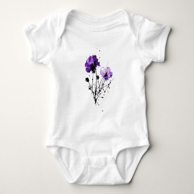 Abstrakte Blume Baby Strampler (Vorderseite)