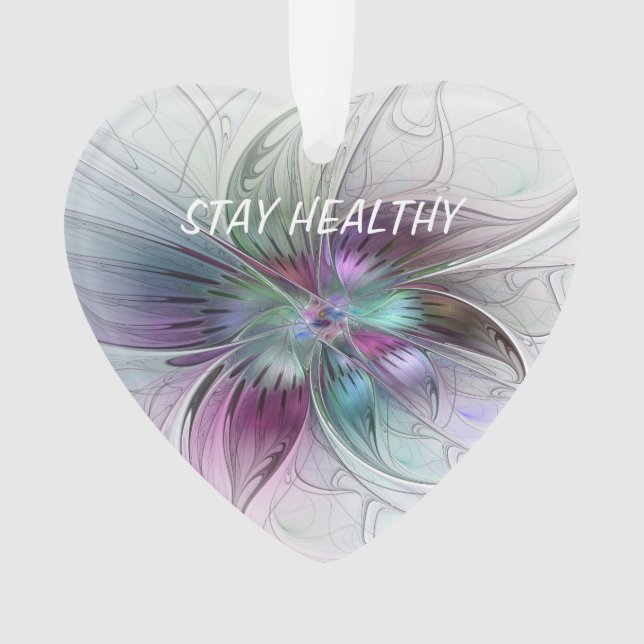 Abstrakte Blume Blumenmuster Fraktal Text Ornament (Vorderseite)