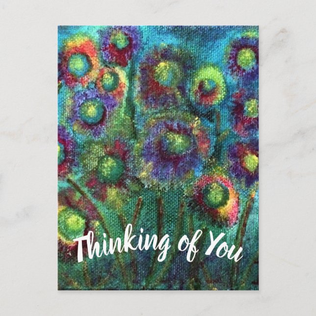 Abstrakte Blume Denken Sie an Sie Postkarte (Vorderseite)