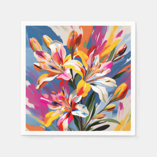 Abstrakte Blume der Alstroemeria Lebhaft Serviette