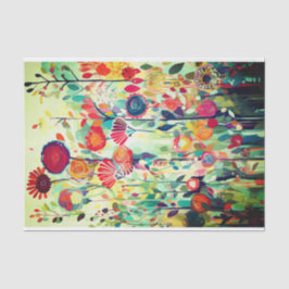 Abstrakte Blume der roten Navy-Malerei Seidenpapier