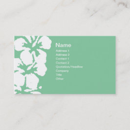 Abstrakte Blume des Weißen Hibiskus zu Grünen Visitenkarte