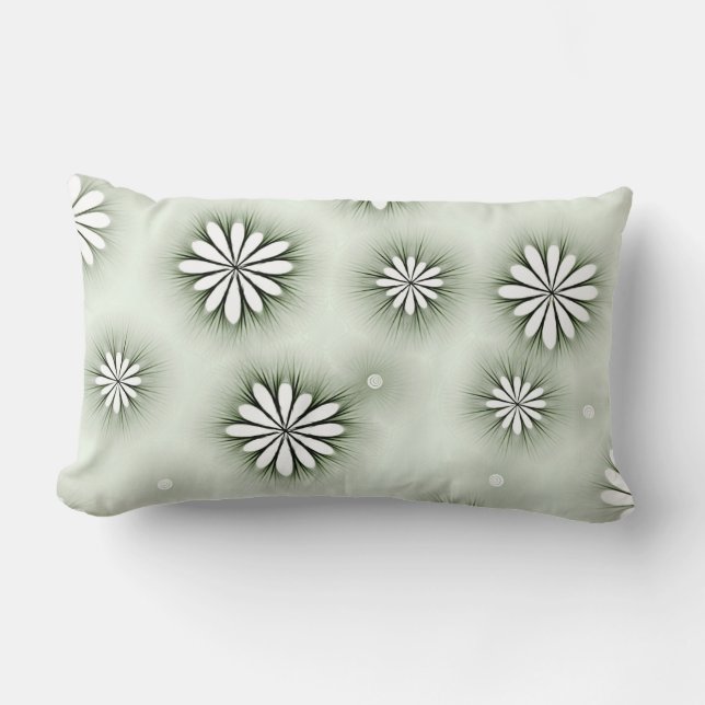abstrakte Blume Design Kissen in Grau (Vorderseite)