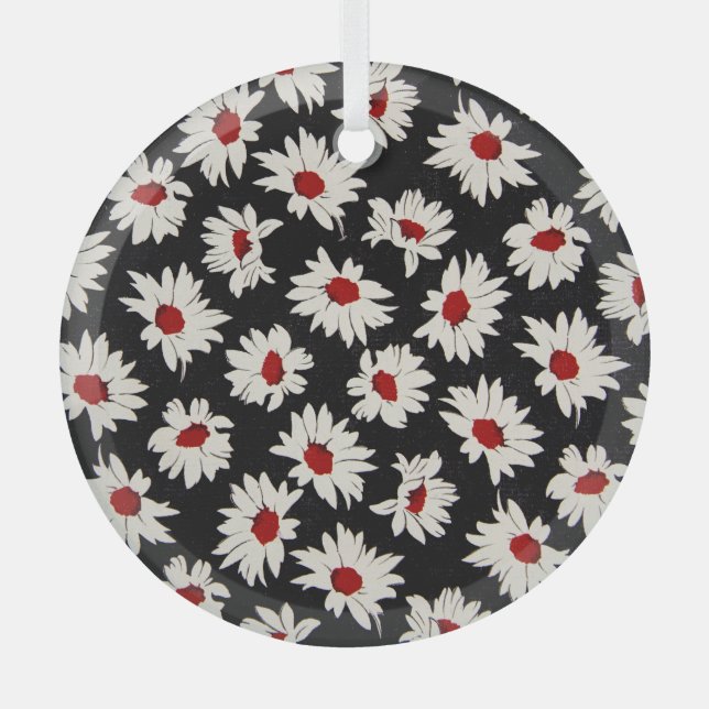 Abstrakte Blume, ein künstlerisches Wasserfarbmust Ornament Aus Glas (Vorderseite)