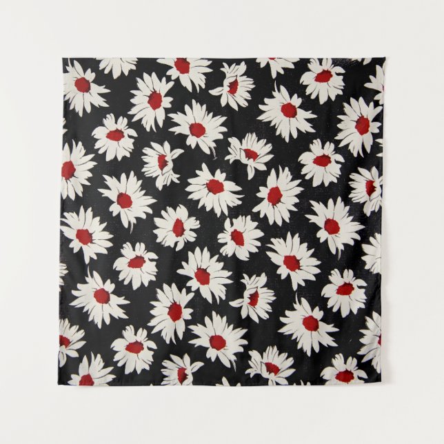 Abstrakte Blume, ein künstlerisches Wasserfarbmust Wandteppich (Vorderseite)