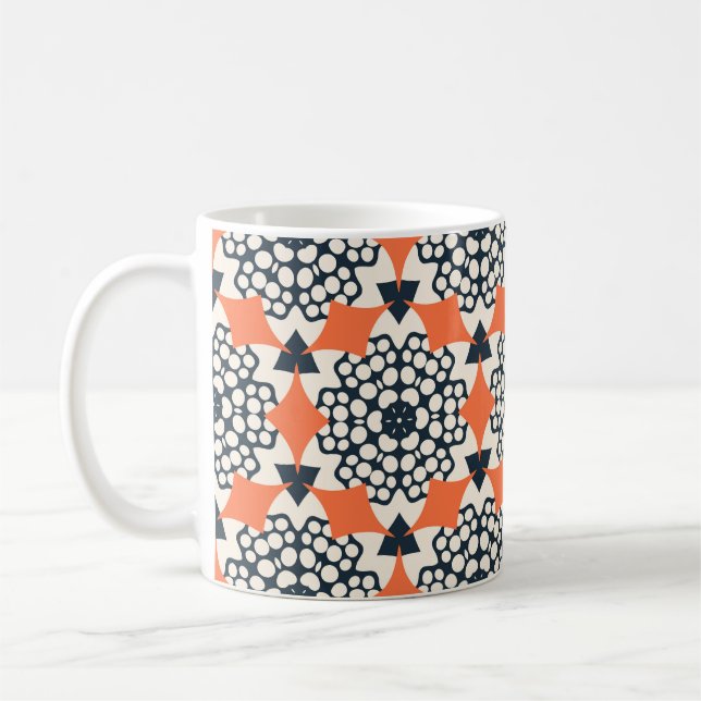 Abstrakte Blume: Einfach geometrisch Vintag Kaffeetasse (Links)