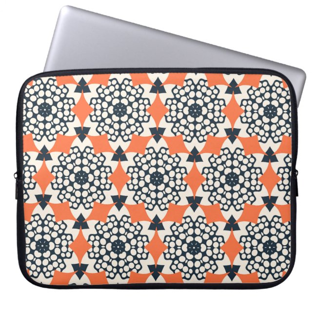 Abstrakte Blume: Einfach geometrisch Vintag Laptopschutzhülle (Vorderseite)