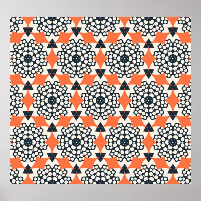 Abstrakte Blume: Einfach geometrisch Vintag Poster (Vorne)