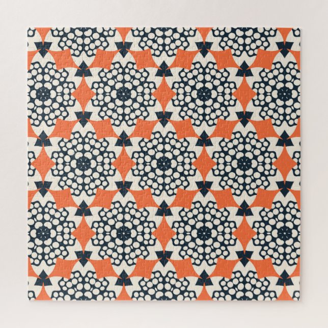 Abstrakte Blume: Einfach geometrisch Vintag Puzzle (Vertikal)