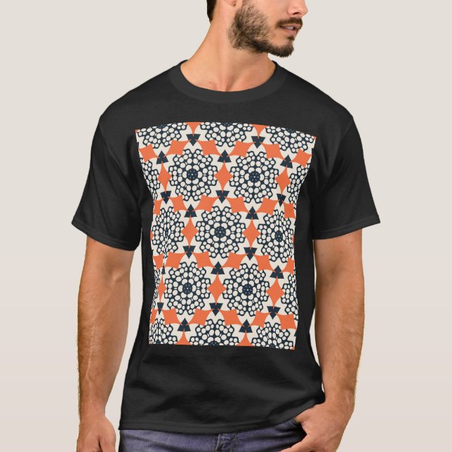 Abstrakte Blume: Einfach geometrisch Vintag T-Shirt (Vorderseite)