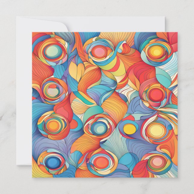 Abstrakte Blume Feiertagskarte (Vorderseite)